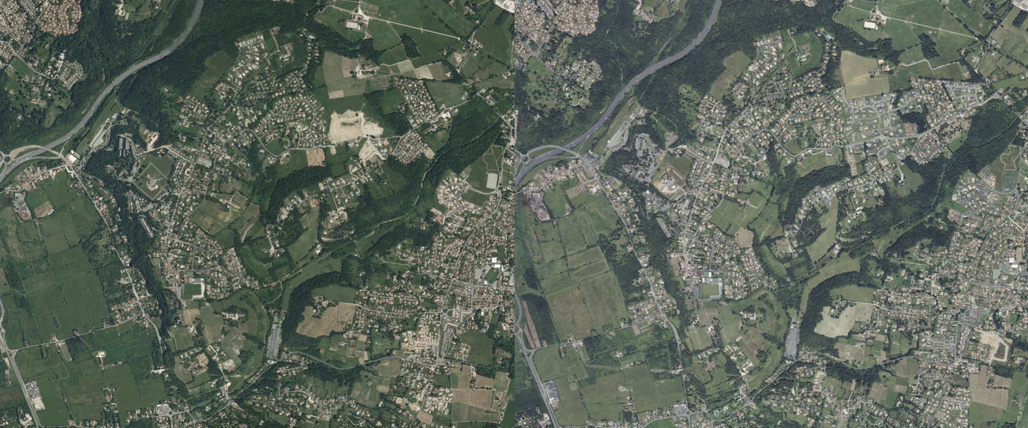Comparaison de photos aériennes de 2006-2010 avec 2018